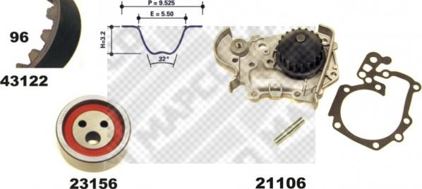 Mapco 41122/1 - Water Pump & Timing Belt Set autospares.lv