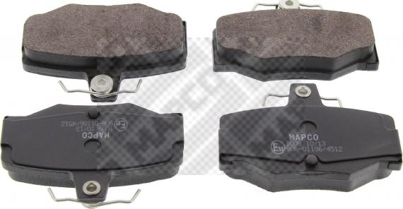 Mapco 6586 - Brake Pad Set, disc brake autospares.lv