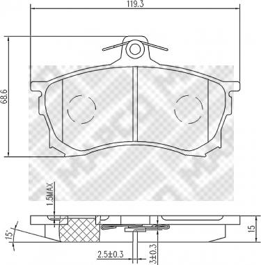 Mapco 6684 - Brake Pad Set, disc brake autospares.lv