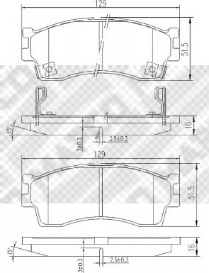 Mapco 6807 - Brake Pad Set, disc brake autospares.lv