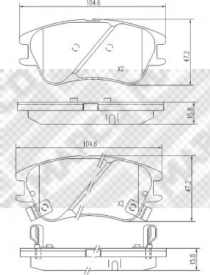 Mapco 6822 - Brake Pad Set, disc brake autospares.lv