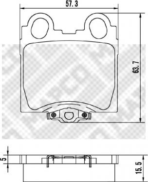 Mapco 6873 - Brake Pad Set, disc brake autospares.lv