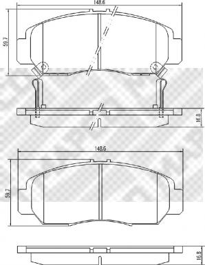 Mapco 6734 - Brake Pad Set, disc brake autospares.lv