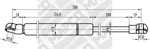 Mapco 20958 - Gas Spring, bonnet autospares.lv