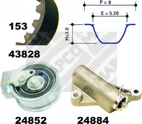 Mapco 23908 - Timing Belt Set autospares.lv