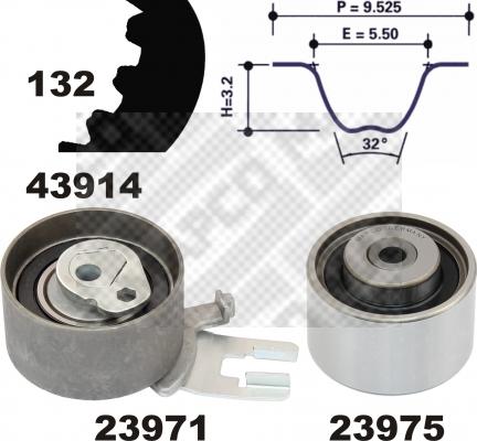 Mapco 23914 - Timing Belt Set autospares.lv