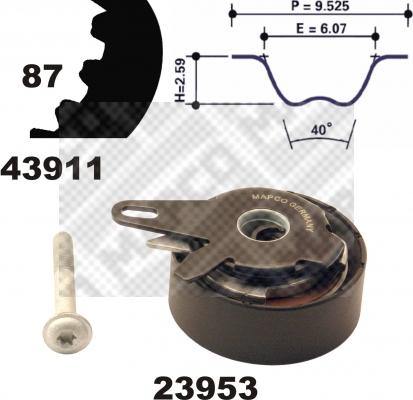 Mapco 23911 - Timing Belt Set autospares.lv