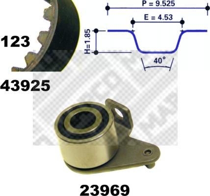 Mapco 23925 - Timing Belt Set autospares.lv