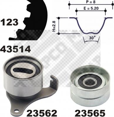 Mapco 23514 - Timing Belt Set autospares.lv