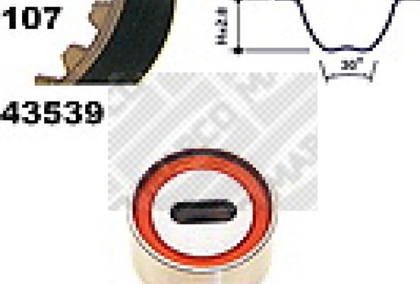 Mapco 23539 - Timing Belt Set autospares.lv