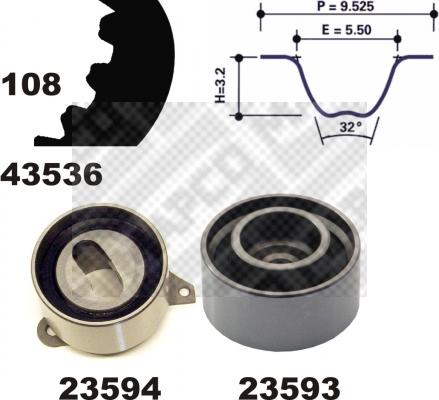 Mapco 23536 - Timing Belt Set autospares.lv