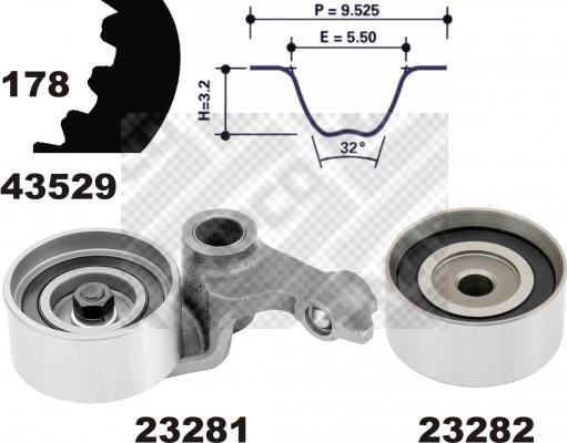 Mapco 23529 - Timing Belt Set autospares.lv