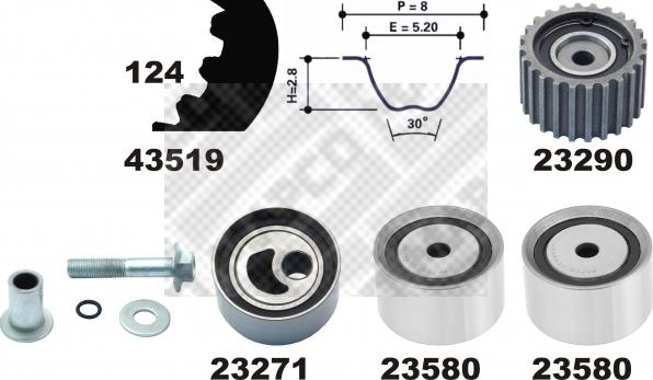 Mapco 23521 - Timing Belt Set autospares.lv