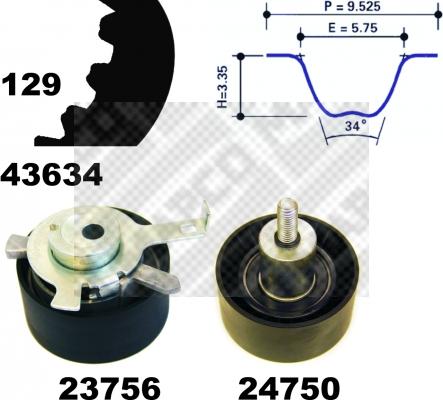 Mapco 23603 - Timing Belt Set autospares.lv