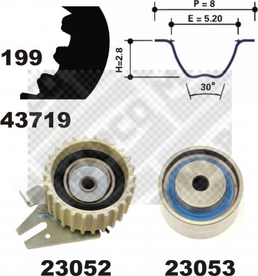 Mapco 23008 - Timing Belt Set autospares.lv