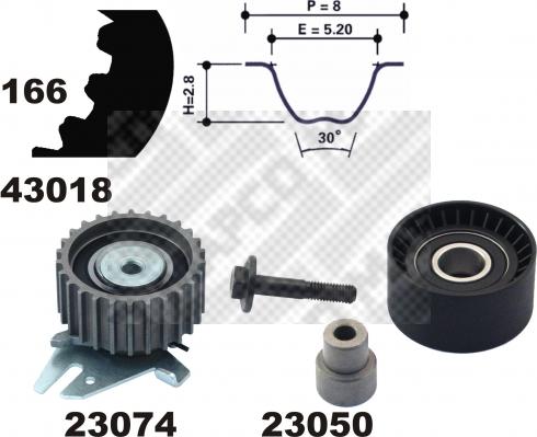 Mapco 23014 - Timing Belt Set autospares.lv