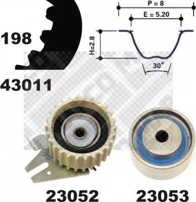 Mapco 23013 - Timing Belt Set autospares.lv