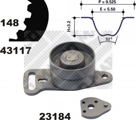 Mapco 23119 - Timing Belt Set autospares.lv