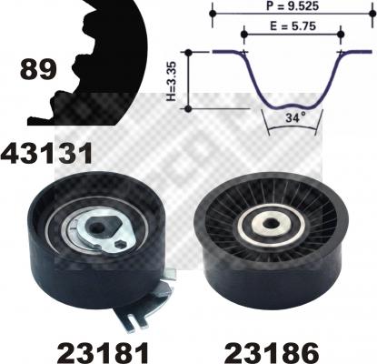 Mapco 23131 - Timing Belt Set autospares.lv