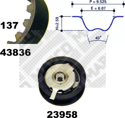 Mapco 23837 - Timing Belt Set autospares.lv