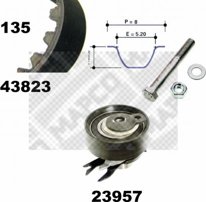 Mapco 23823 - Timing Belt Set autospares.lv