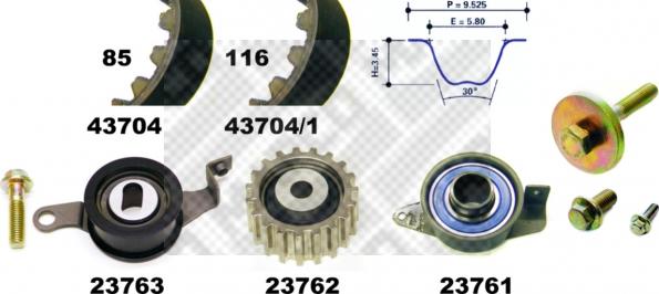 Mapco 23704 - Timing Belt Set autospares.lv