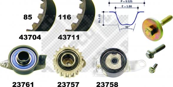 Mapco 23712 - Timing Belt Set autospares.lv