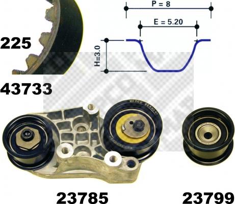 Mapco 23733 - Timing Belt Set autospares.lv