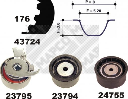 Mapco 23729 - Timing Belt Set autospares.lv