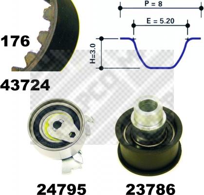 Mapco 23724 - Timing Belt Set autospares.lv