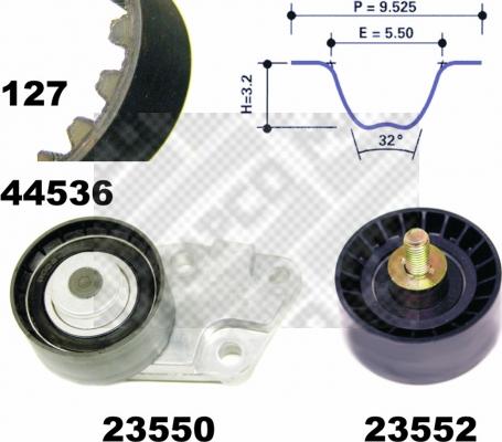 Mapco 73536 - Timing Belt Set autospares.lv