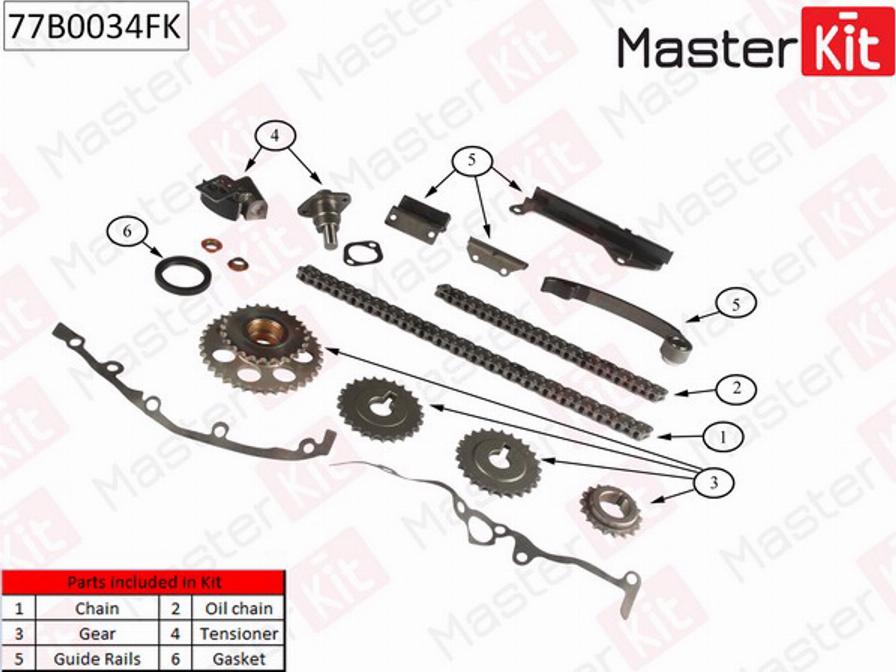 MasterKit 77B0034FK - Timing Chain Kit autospares.lv