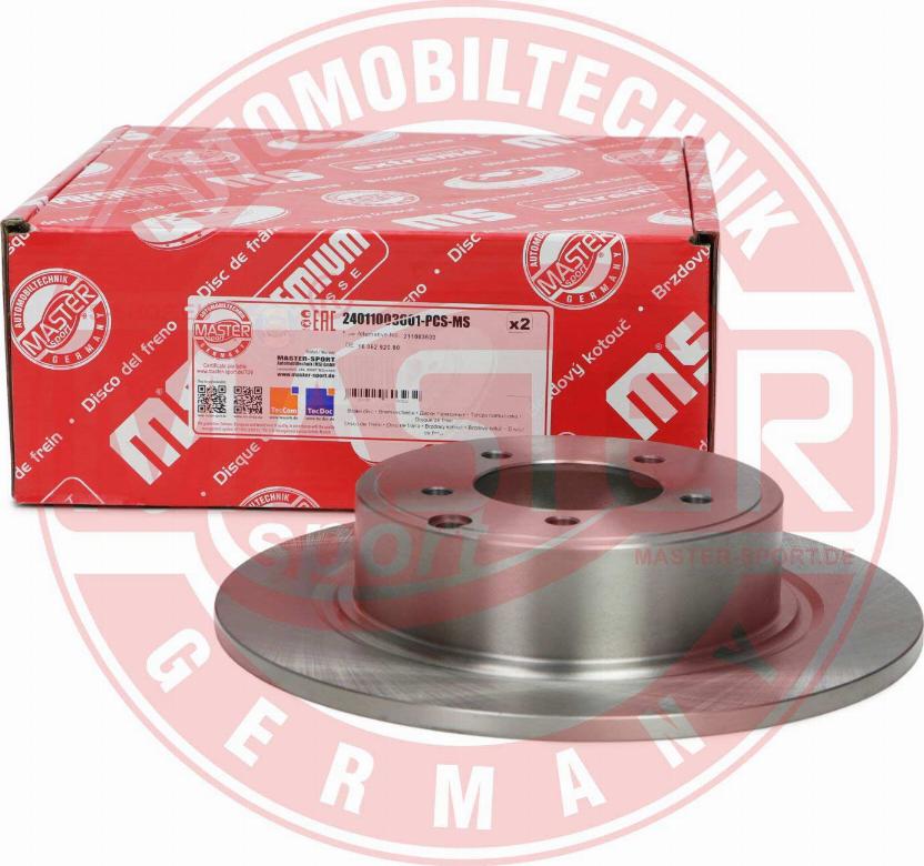 MASTER-SPORT GERMANY 24011003601-PCS-MS - Brake Disc autospares.lv