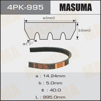 MASUMA 4PK-995 - V-Ribbed Belt autospares.lv