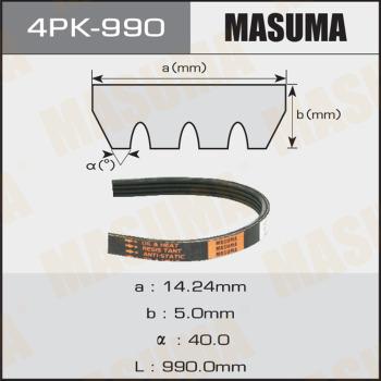 MASUMA 4PK990 - V-Ribbed Belt autospares.lv
