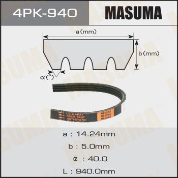 MASUMA 4PK940 - V-Ribbed Belt autospares.lv