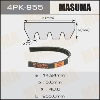 MASUMA 4PK-955 - V-Ribbed Belt autospares.lv