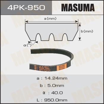 MASUMA 4PK-950 - V-Ribbed Belt autospares.lv