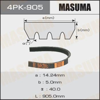 MASUMA 4PK905 - V-Ribbed Belt autospares.lv