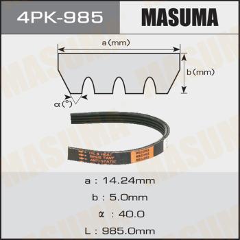 MASUMA 4PK985 - V-Ribbed Belt autospares.lv