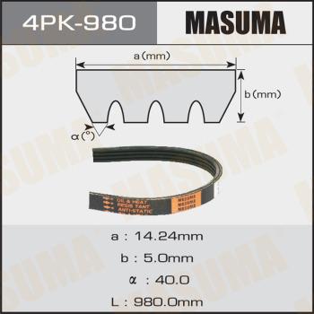 MASUMA 4PK980 - V-Ribbed Belt autospares.lv