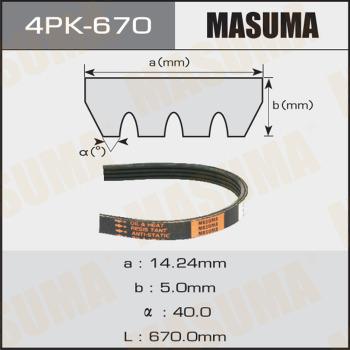MASUMA 4PK670 - V-Ribbed Belt autospares.lv