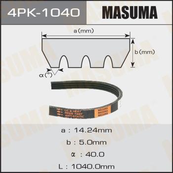 MASUMA 4PK-1040 - V-Ribbed Belt autospares.lv