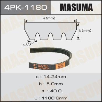 MASUMA 4PK-1180 - V-Ribbed Belt autospares.lv