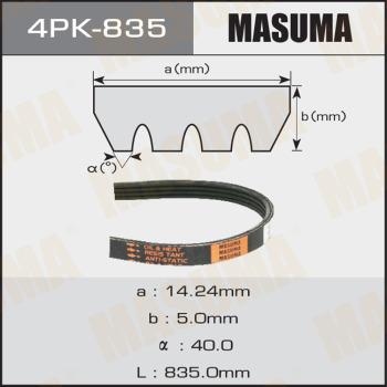 MASUMA 4PK-835 - V-Ribbed Belt autospares.lv