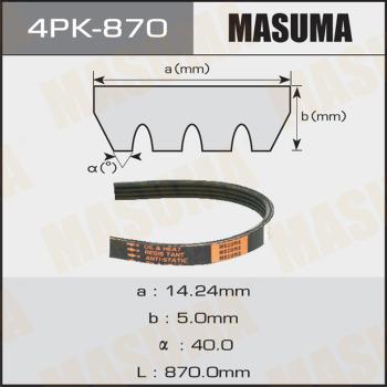 MASUMA 4PK870 - V-Ribbed Belt autospares.lv