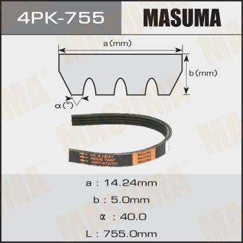 MASUMA 4PK755 - V-Ribbed Belt autospares.lv
