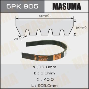 MASUMA 5PK-905 - V-Ribbed Belt autospares.lv