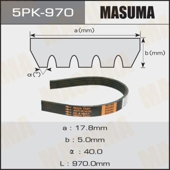 MASUMA 5PK970 - V-Ribbed Belt autospares.lv