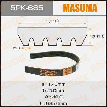 MASUMA 5PK-685 - V-Ribbed Belt autospares.lv